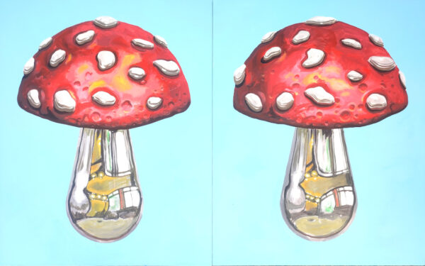 Sen świetlisty, akryl, dyptyk 100 x 160 cm,2021, 8000 pln